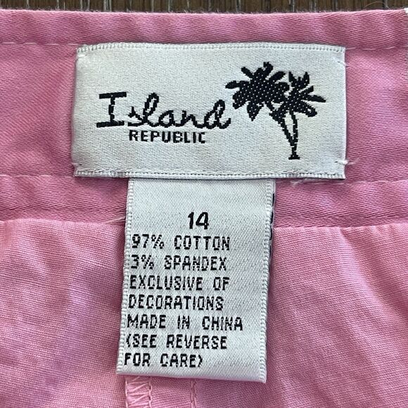 Island Republic Golf Skort Womens Size 14 Pink Embroidered Palm Tree Golf Cart - Picture 7 of 12